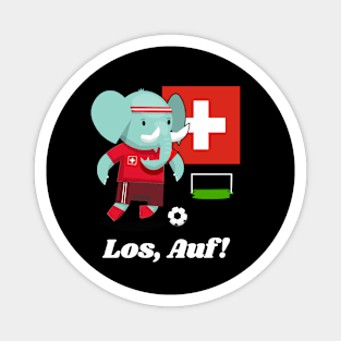 ⚽ Switzerland Football, Cute Elephant Scores, Los Auf! Team Spirit Magnet